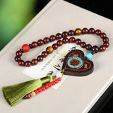 Red Sandalwood Bracelet with Fish & Insect Charm - DIY Wood Jewelry