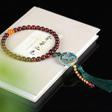 Red Sandalwood Bracelet with Fish & Insect Charm - DIY Wood Jewelry