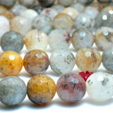 Natural Lodolite Quartz Faceted Round Beads Gemstone Bracelet Necklace Diy