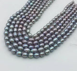 Gray AA 7-9MM Rice Freshwater Pearl DIY Loose Beads