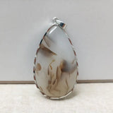 Madagascar Ocean Chalcedony Grass Flower Pendant Couple Gift