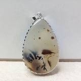 Madagascar Ocean Chalcedony Grass Flower Pendant Couple Gift