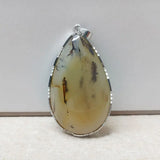 Madagascar Ocean Chalcedony Grass Flower Pendant Couple Gift