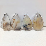 Madagascar Ocean Chalcedony Grass Flower Pendant Couple Gift