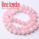 Madagascar Rose Pink Crystal Quartz Beads Round Loose Stone Beads 6mm - 12mm