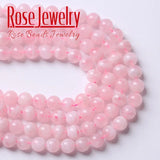 Madagascar Rose Pink Crystal Quartz Beads Round Loose Stone Beads 6mm - 12mm