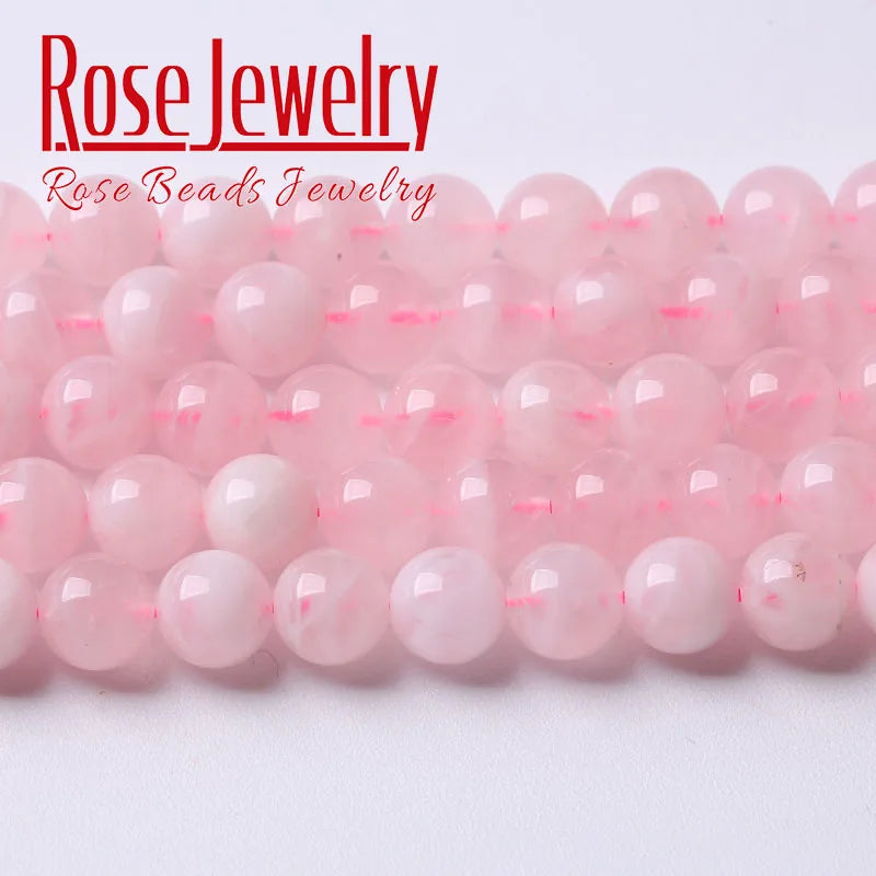 Madagascar Rose Pink Crystal Quartz Beads Round Loose Stone Beads 6mm - 12mm