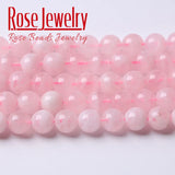 Madagascar Rose Pink Crystal Quartz Beads Round Loose Stone Beads 6mm - 12mm