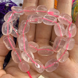 Madagascar Rose Quartz Beads 15'' Freeform Potato DIY Loose Beads