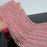 Madagascar Rose Quartz Faceted Rondelle Beads 4.9mm