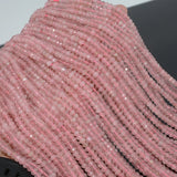 Madagascar Rose Quartz Faceted Rondelle Beads 4.9mm