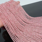 Madagascar Rose Quartz Faceted Rondelle Beads 4.9mm