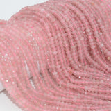 Madagascar Rose Quartz Faceted Rondelle Beads 4.9mm