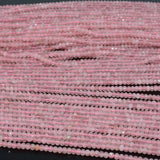 Madagascar Rose Quartz Faceted Rondelle Beads 4.9mm