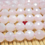 Madagascar Rose Quartz Faceted Round Loose Beads Gemstone Bracelet Necklace