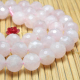 Madagascar Rose Quartz Faceted Round Loose Beads Gemstone Bracelet Necklace