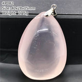 Madagascar Rose Quartz Pendant Pink Love Gift Crystal Beads Silver Water Drop