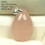 Madagascar Rose Quartz Pendant Pink Love Gift Crystal Beads Silver Water Drop
