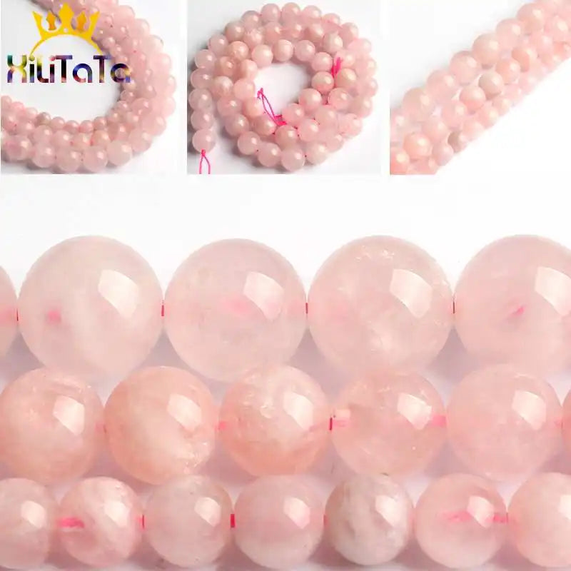 Madagascar Rose Quartz Stone Beads 15'' 6/8/10mm