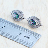 Natural Magic Rainbow Zirconia Jewelry Set 925 Silver Wedding