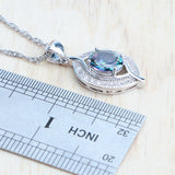 Natural Magic Rainbow Zirconia Jewelry Set 925 Silver Wedding