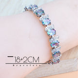 Natural Magic Rainbow Zirconia Jewelry Set 925 Silver Wedding