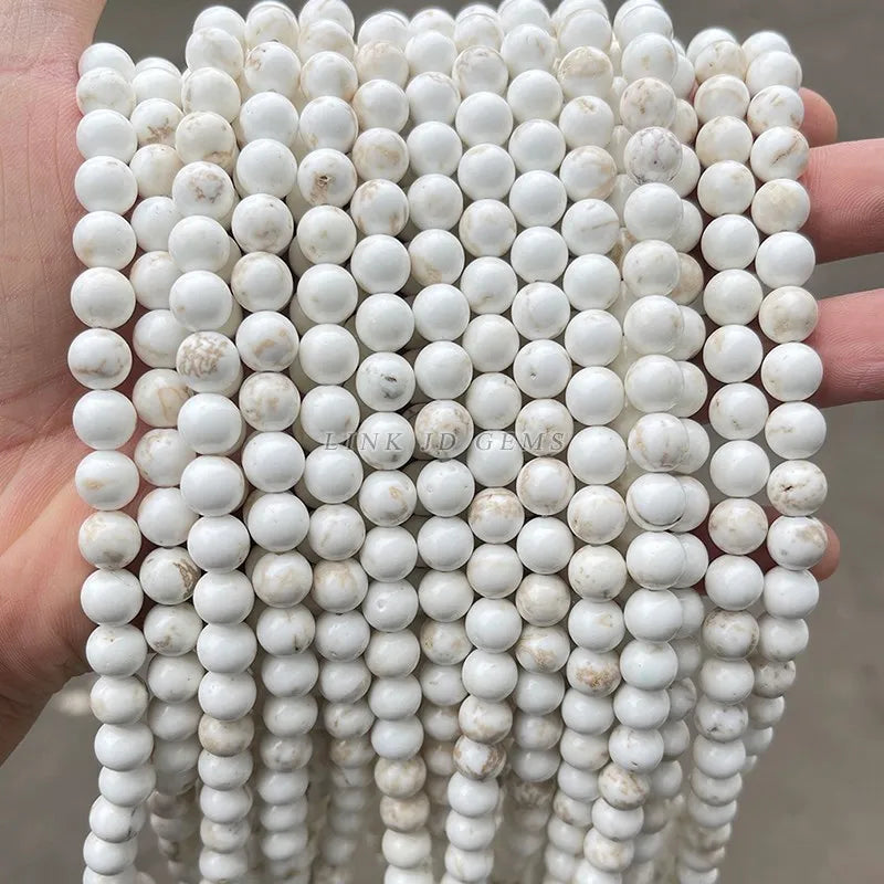 Smooth Natural Magnesite Stone Beads for Jewelry Making DIY