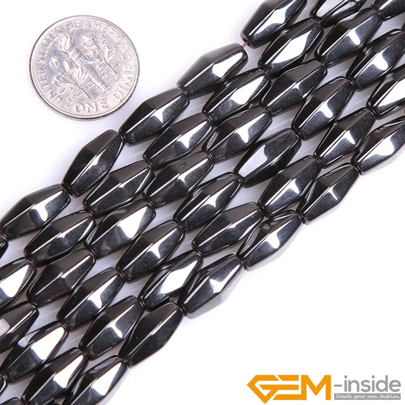 Magnetic Hematite Bicone Beads 15" Strand DIY Jewelry Men Women