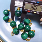 Natural Malachite 18mm Round Bead Necklace Pendant Charm Crystal Gem