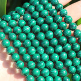 Natural Malachite 8mm Round Loose Beads 15inch