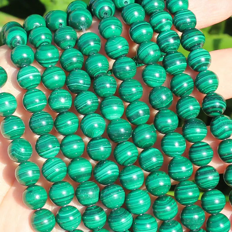 Natural Malachite 8mm Round Loose Beads 15inch