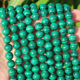 Natural Malachite 8mm Round Loose Beads 15inch