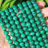 Natural Malachite 8mm Round Loose Beads 15inch