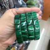 Malachite Bracelet 10x10mm Gem Jewelry for Women Men Gift
