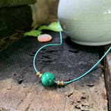 Natural Malachite Choker Necklace Women High Jewelry