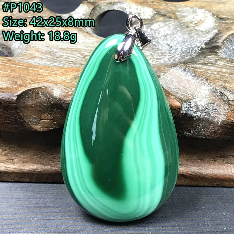 Malachite Chrysocolla Pendant Green Crystal Jewelry For Men Women