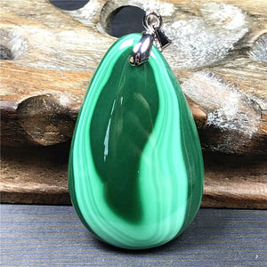 Malachite Chrysocolla Pendant Green Crystal Jewelry For Men Women
