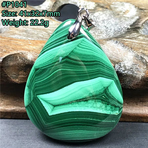 Natural Malachite Chrysocolla Pendant Green Malachite Stone Jewelry