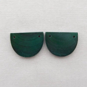 Natural Malachite Double Holes Earring Bead 20x15x3mm 6g