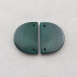 Natural Malachite Double Holes Earring Bead 20x15x3mm 6g