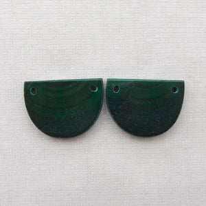 Natural Malachite Double Holes Earring Bead 20x15x3mm 6g