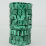 Natural Malachite Flat Rectangle Bracelet 10x14mm