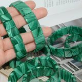 Natural Malachite Flat Rectangle Bracelet 10x14mm