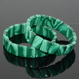 Natural Malachite Flat Rectangle Bracelet 10x14mm