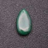 Natural Malachite Flat Water Drop Shape Pendant Gemstone