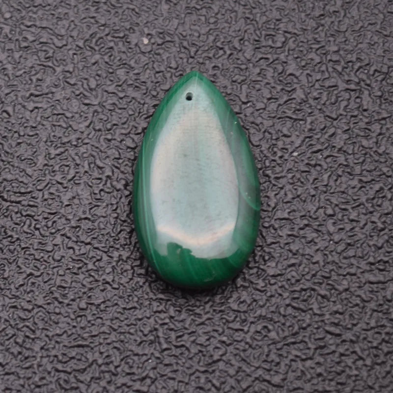 Natural Malachite Flat Water Drop Shape Pendant Gemstone