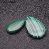 Natural Malachite Flat Water Drop Shape Pendant Gemstone