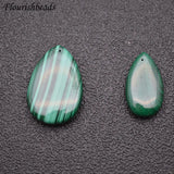 Natural Malachite Flat Water Drop Shape Pendant Gemstone