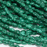 Natural Malachite Loose Rice Beads 6x9mm