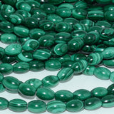 Natural Malachite Loose Rice Beads 6x9mm